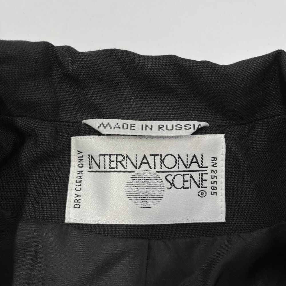 International Scene Vintage Womens Black‎ Pearl Button Collared Jacket 487 - Picture 6 of 9